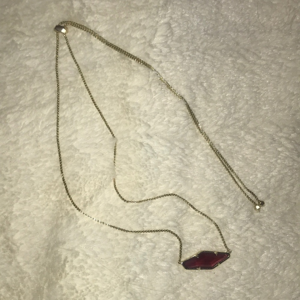 Kendra Scott red and gold adjustable necklace
